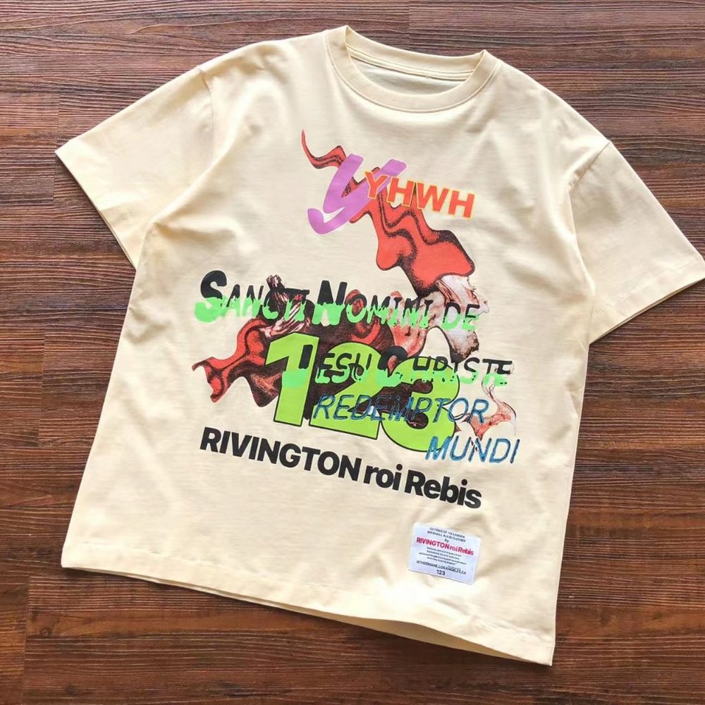 RIVINGTONroi rebis123 white short-sleeved graffiti letter T-shirt